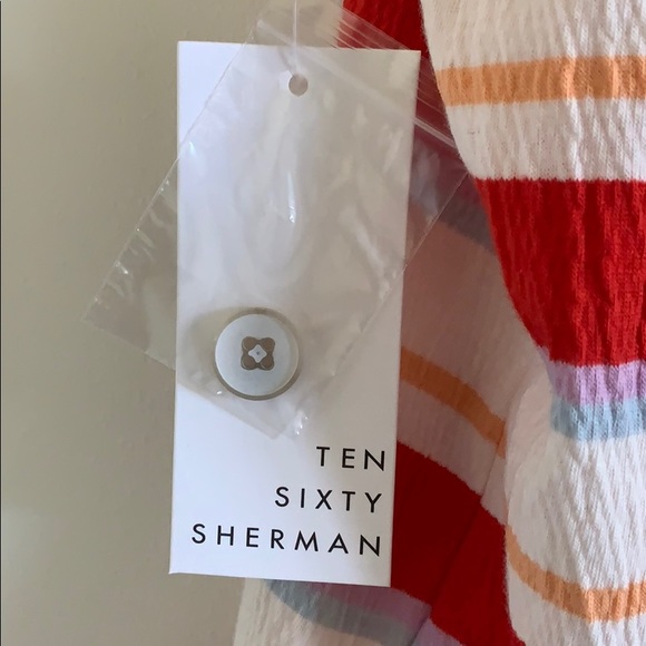 Ten Sixty Sherman Button Front Tie Tank Red Large - Picture 9 of 12